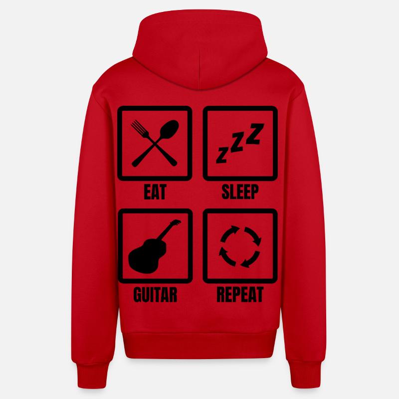 Routine du guitariste - Veste à capuche bio décontractée fabriquée en UE - rouge