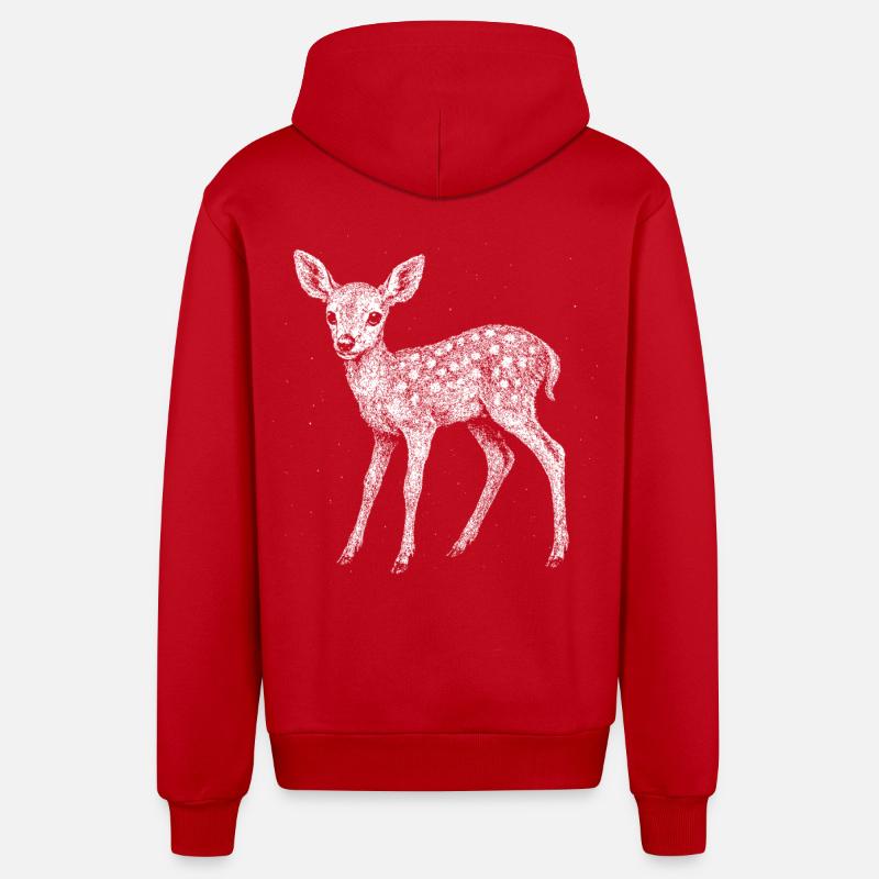 Rehkitz - Organic Relaxed Kapuzenjacke Made in EU - Rot