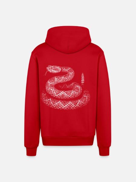 Snake - Organic Relaxed Hooded Jacket Made in EU - red