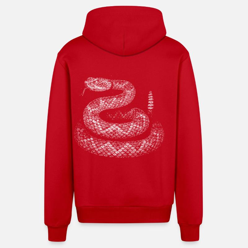 Snake - Organic Relaxed Hooded Jacket Made in EU - red