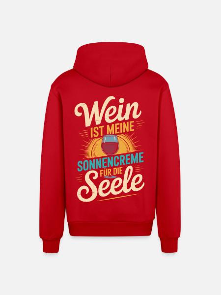 Wein als Sonnencreme der Seele - Organic Relaxed Kapuzenjacke Made in EU - Rot