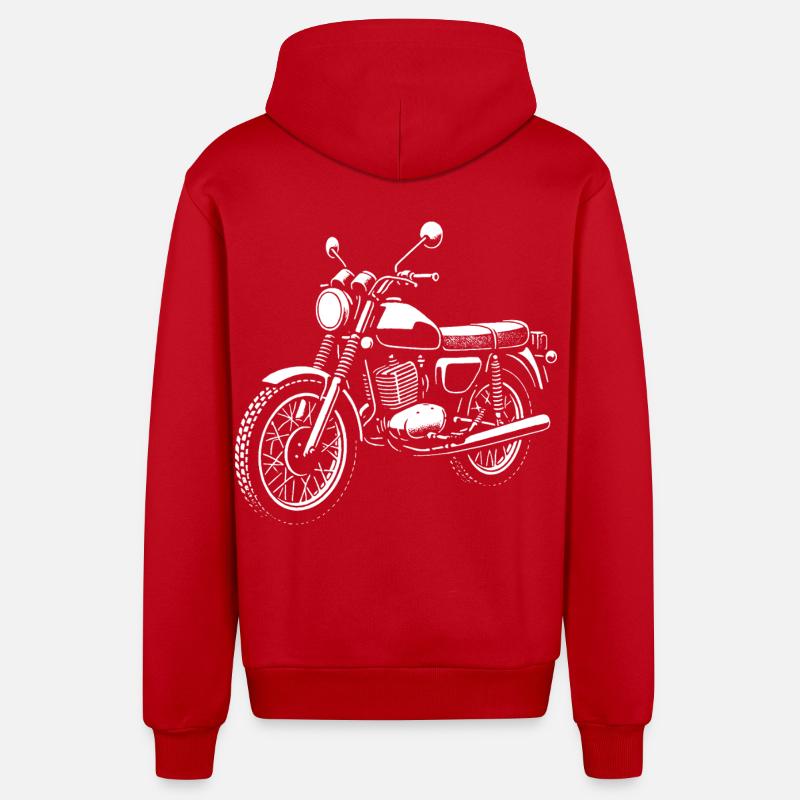 Légende à deux temps rétro - Veste à capuche bio décontractée fabriquée en UE - rouge