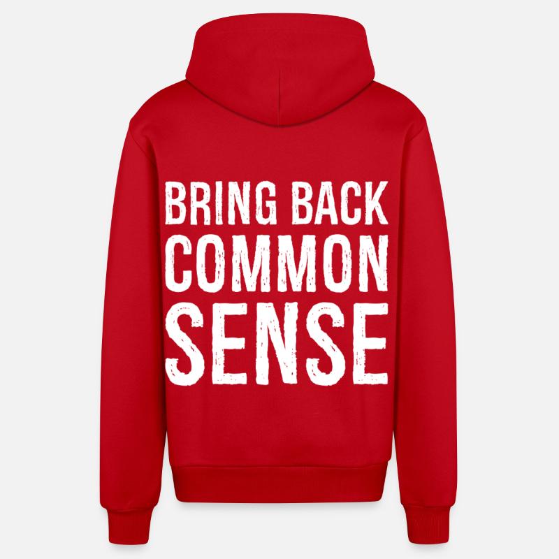 Ramener le bon sens - Veste à capuche bio décontractée fabriquée en UE - rouge