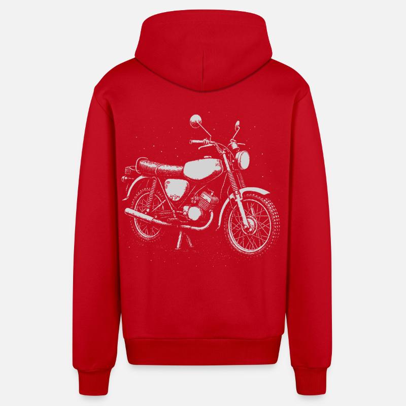 L’amour à deux temps - Veste à capuche bio décontractée fabriquée en UE - rouge