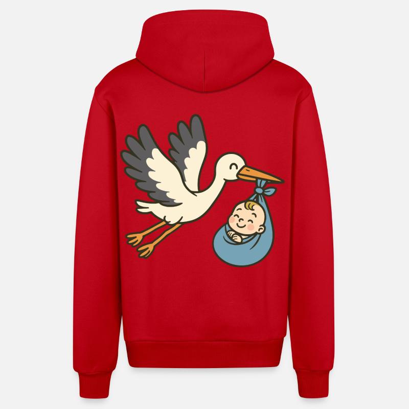 Arrivée paisible - Veste à capuche bio décontractée fabriquée en UE - rouge