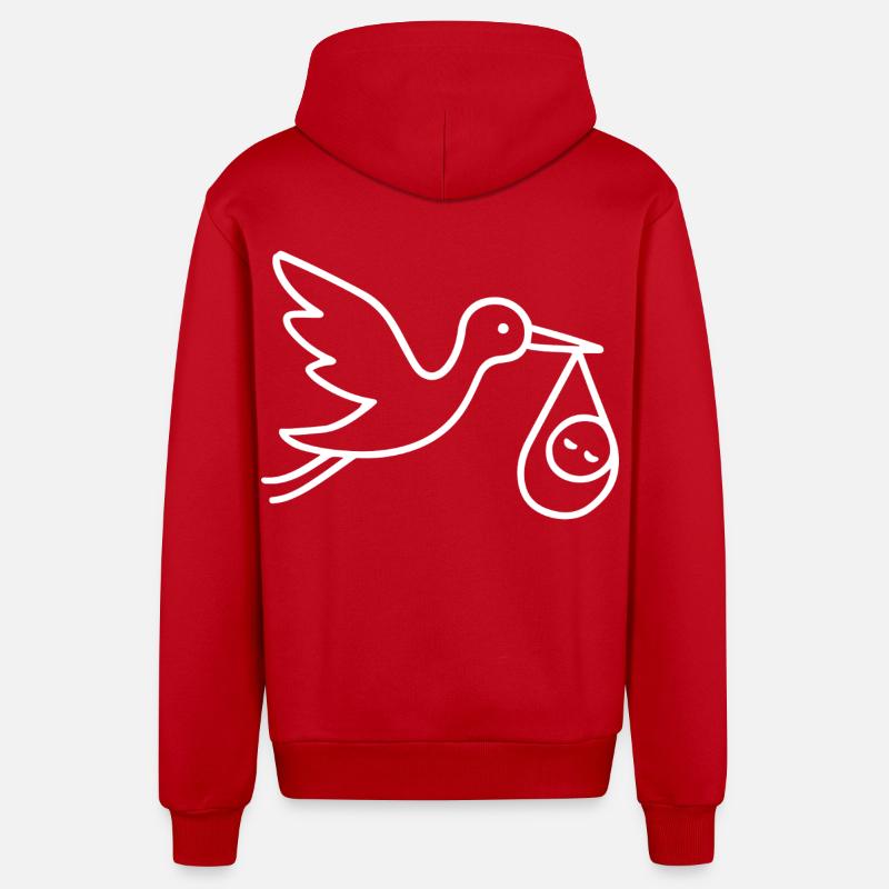Arrivée minimale de bébé - Veste à capuche bio décontractée fabriquée en UE - rouge