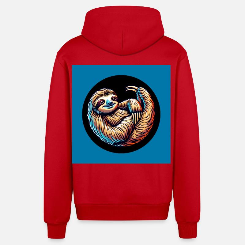 Cool bleiben immer mit der Ruhe - Organic Relaxed Kapuzenjacke Made in EU - Rot