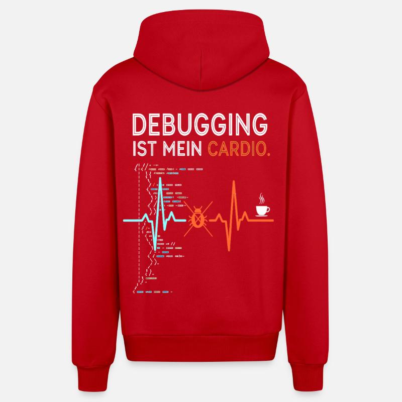Debugging ist mein Cardio - Computer Nerd - Organic Relaxed Kapuzenjacke Made in EU - Rot