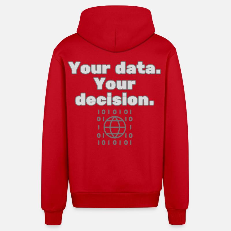 Your Data. Your Decision - Datenschutz Statement - Organic Relaxed Kapuzenjacke Made in EU - Rot