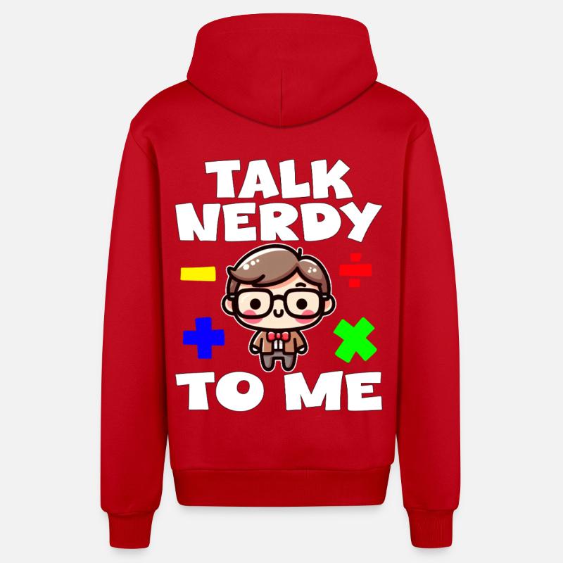 TALK NERDY TO ME - TEACHET GIFT - Veste à capuche bio décontractée fabriquée en UE - rouge