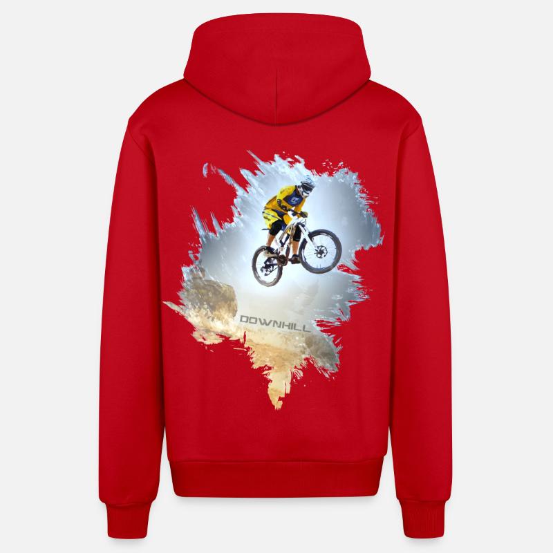 Surfez sur la chute - Veste à capuche bio décontractée fabriquée en UE - rouge