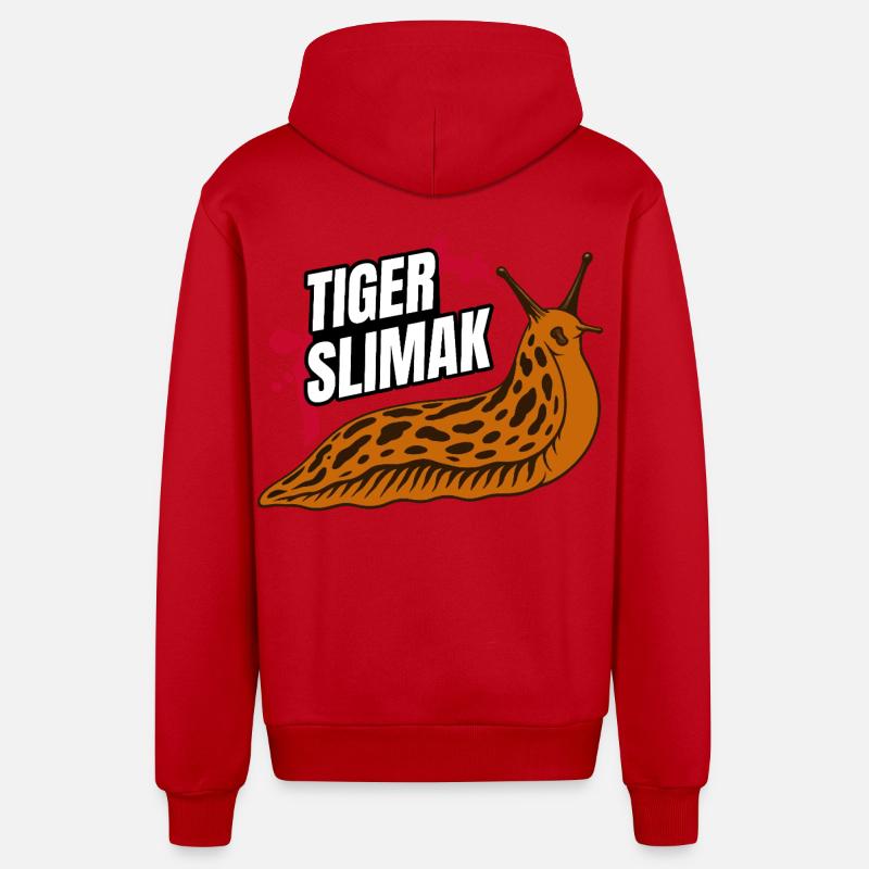 Tiger Ślimak – L’animal le plus coriace de Pologne - Veste à capuche bio décontractée fabriquée en UE - rouge