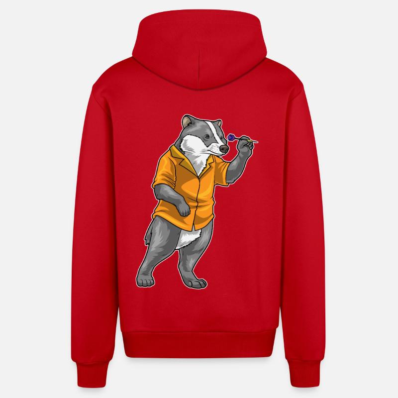 Fléchette Blaireau Fléchette - Veste à capuche bio décontractée fabriquée en UE - rouge