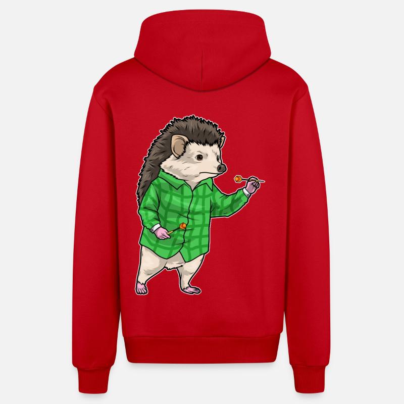 Fléchette hérisson Fléchette - Veste à capuche bio décontractée fabriquée en UE - rouge