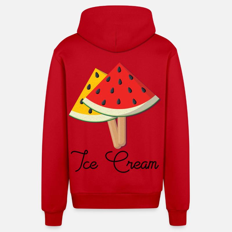 pastèque Glace - Veste à capuche bio décontractée fabriquée en UE - rouge