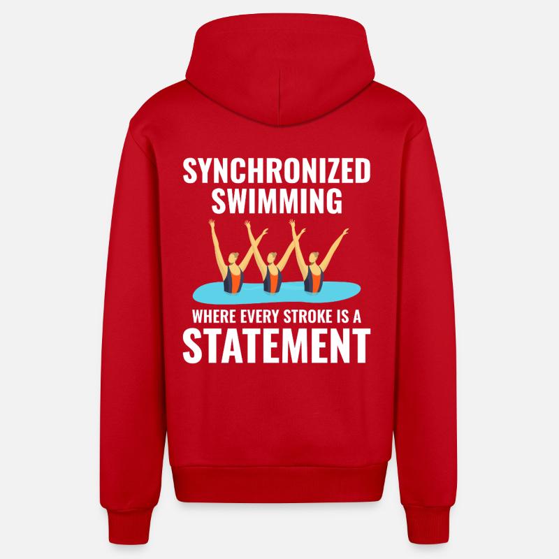 Déclaration sur la natation synchronisée - Veste à capuche bio décontractée fabriquée en UE - rouge