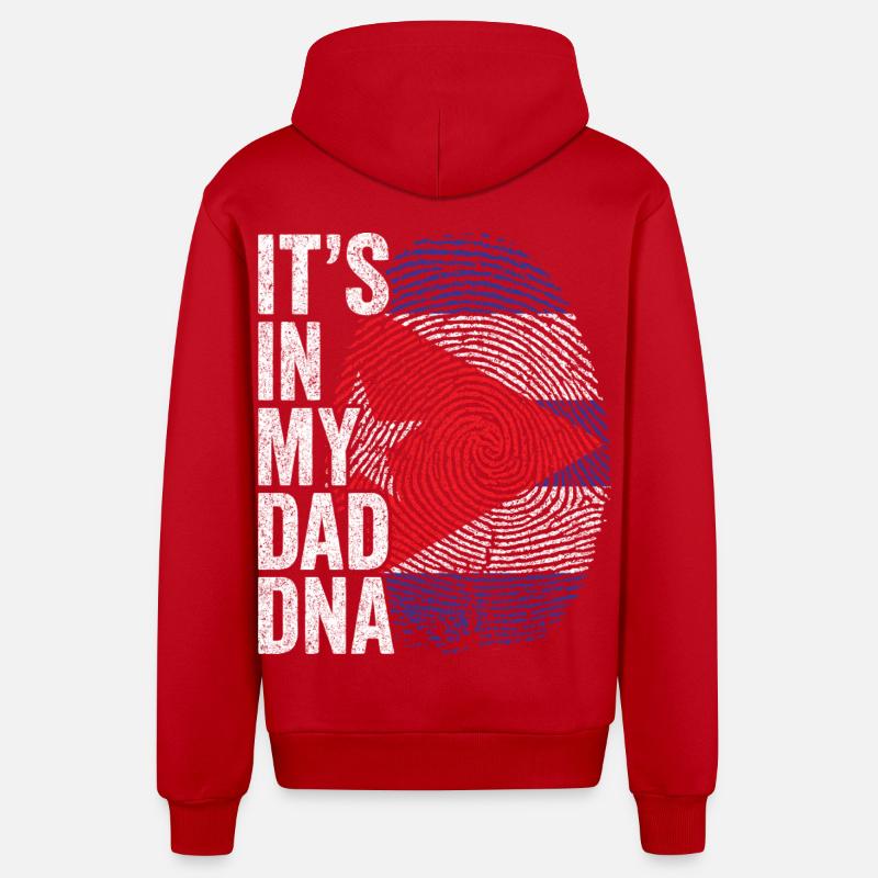 Drapeau Cuba Empreinte Papa Cubain - Veste à capuche bio décontractée fabriquée en UE - rouge