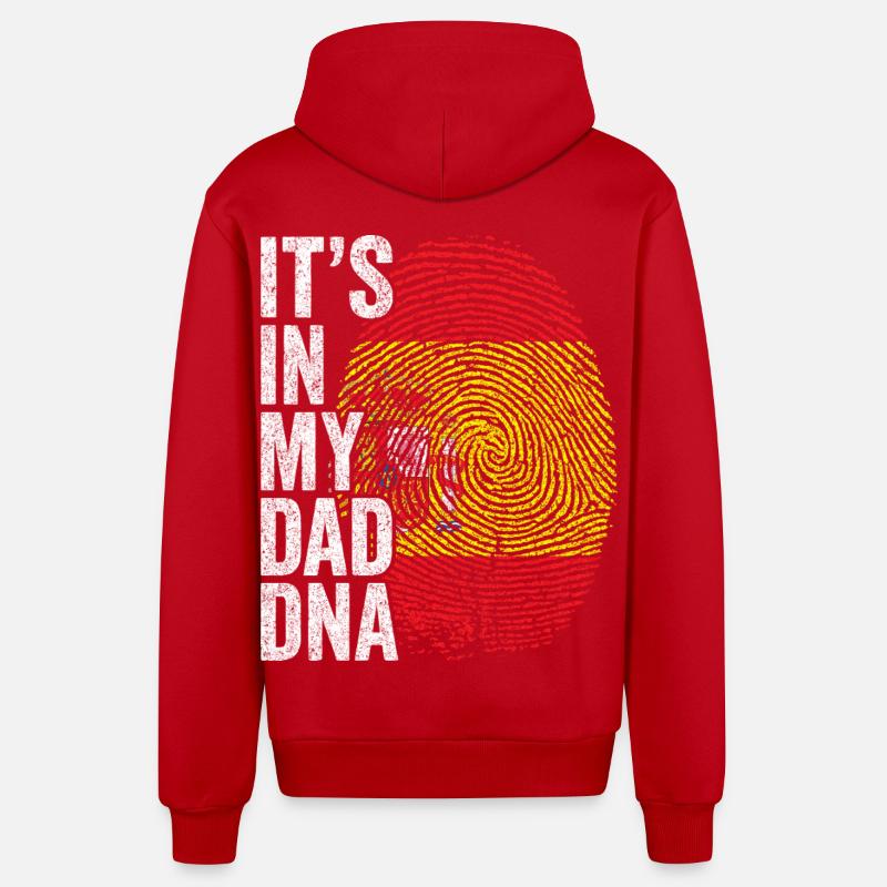 Drapeau Espagne Empreinte Papa Espagnol - Veste à capuche bio décontractée fabriquée en UE - rouge