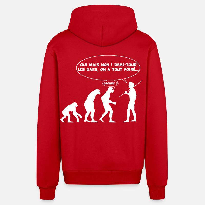 Erreur d'évolution (blanc) - Veste à capuche bio décontractée fabriquée en UE - rouge