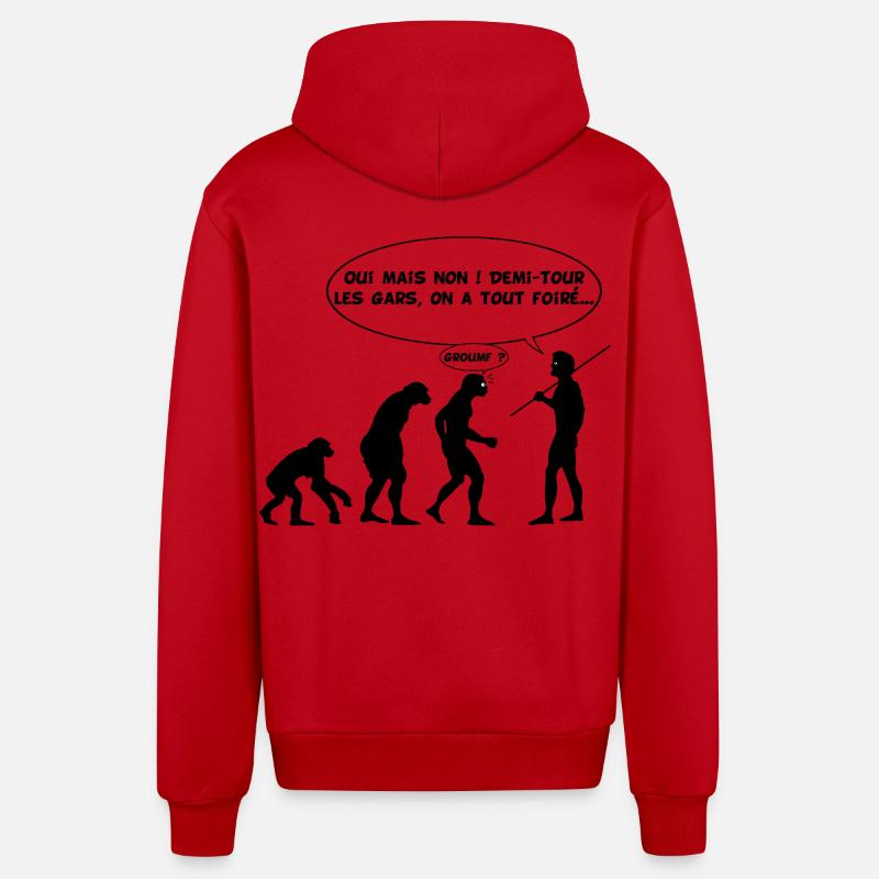 Erreur d'évolution (noir) - Veste à capuche bio décontractée fabriquée en UE - rouge