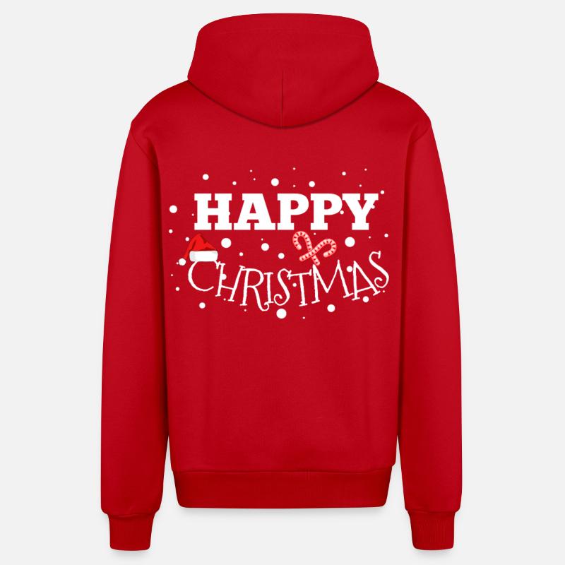 Idée cadeau de Noël - Veste à capuche bio décontractée fabriquée en UE - rouge