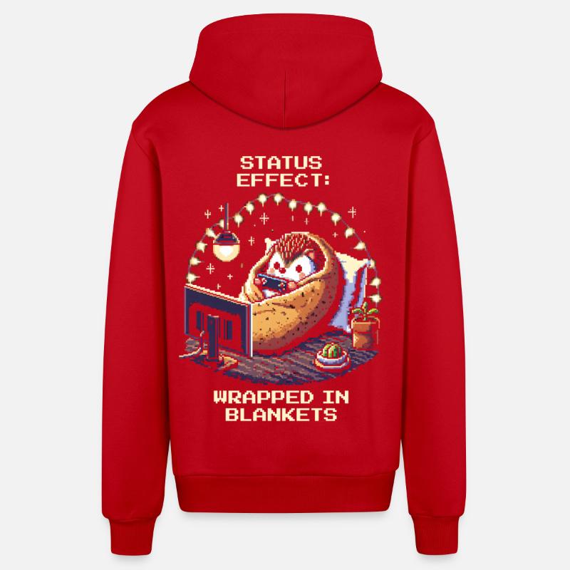 Status: Eingekuschelt in Decken - Organic Relaxed Kapuzenjacke Made in EU - Rot