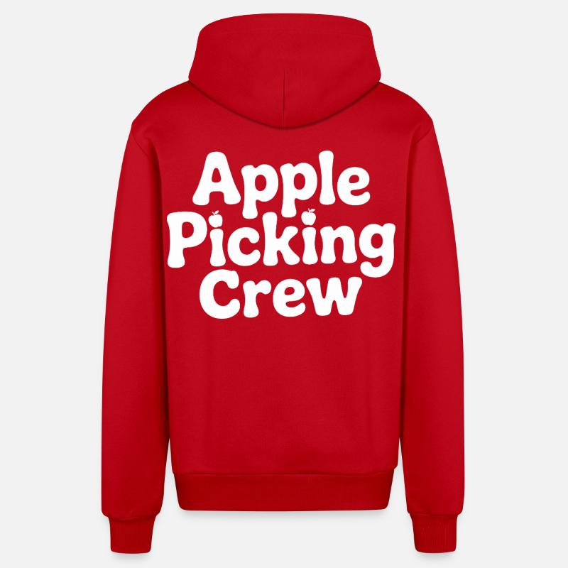 Fall Apple Picking Team - Organic Relaxed Hooded Jacket Made in EU - red