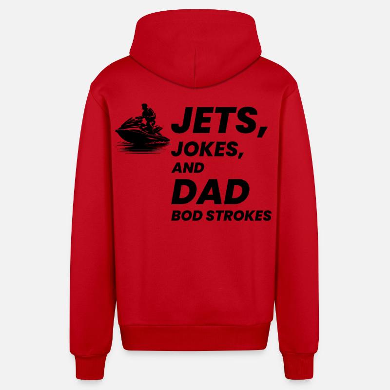Drôle Jet Ski Dad Bod Été - Veste à capuche bio décontractée fabriquée en UE - rouge