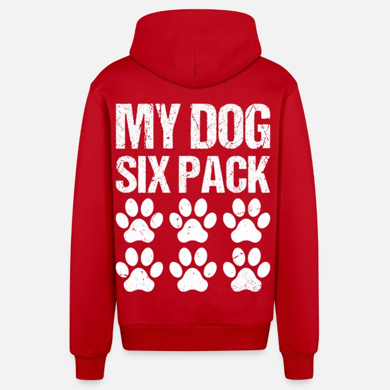 Mon chien pack de six - Veste à capuche bio décontractée fabriquée en UE - rouge