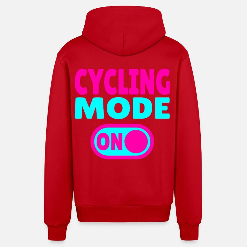 Mode cyclisme activé Cyclisme - Veste à capuche bio décontractée fabriquée en UE - rouge