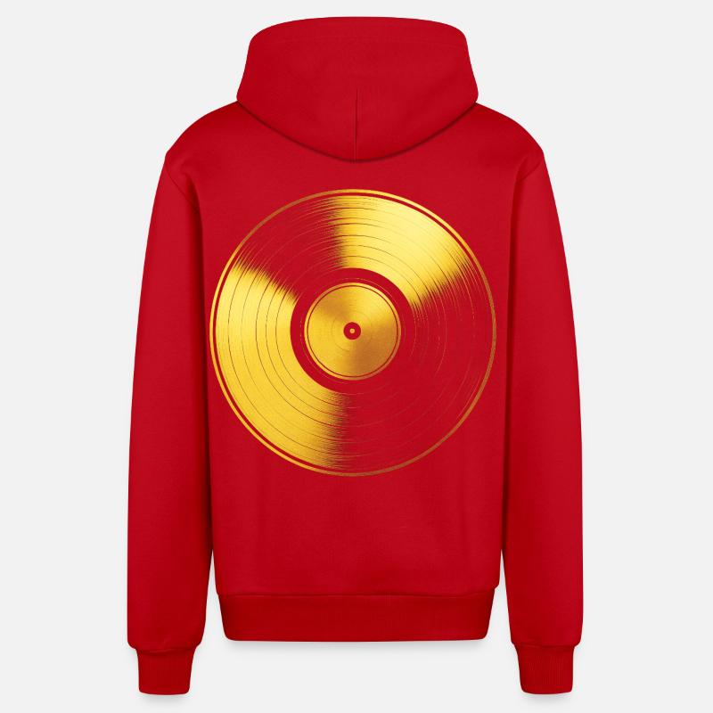 Collectionneur Vinyle Disque Or Vinyle - Veste à capuche bio décontractée fabriquée en UE - rouge
