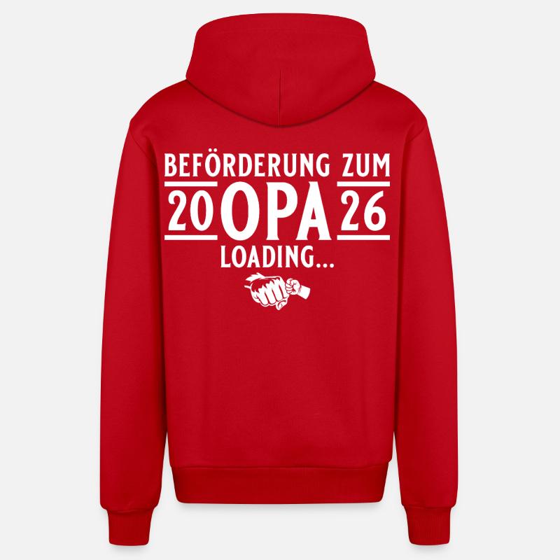Opa 2026 loading - Werdender Großvater - Organic Relaxed Kapuzenjacke Made in EU - Rot
