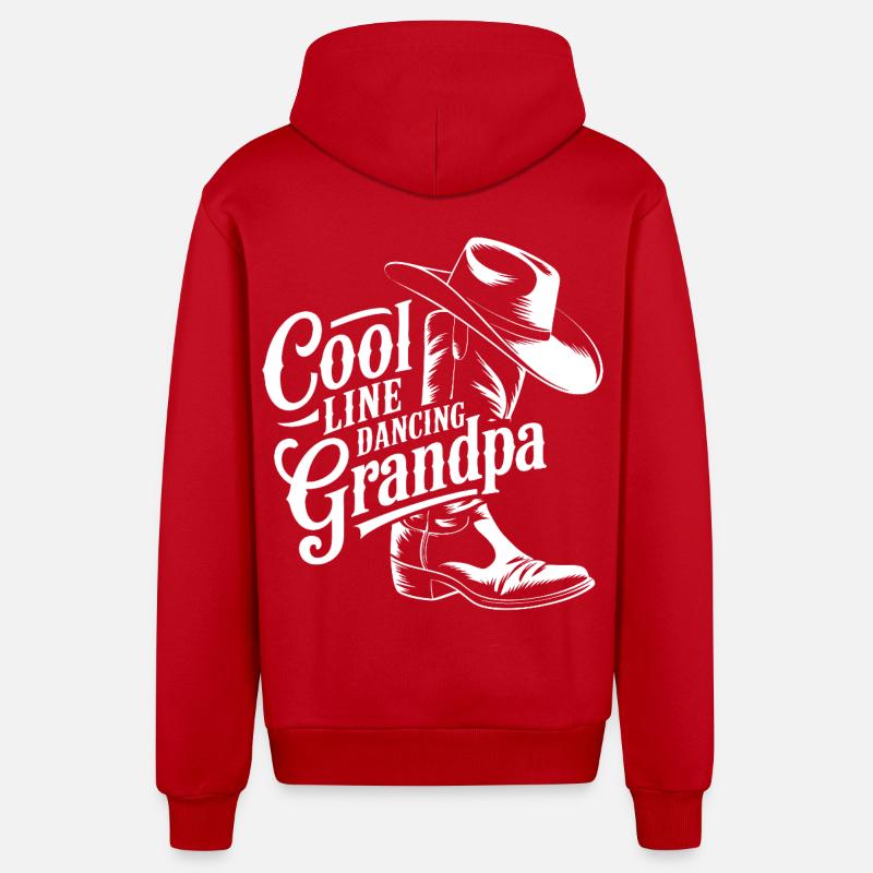 Conception de danse de grand-père cool - Veste à capuche bio décontractée fabriquée en UE - rouge