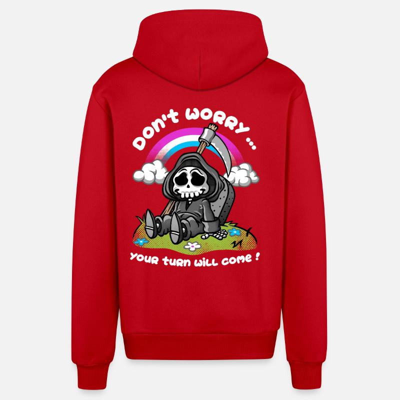 Der Sarkasmus des Todes - Organic Relaxed Kapuzenjacke Made in EU - Rot