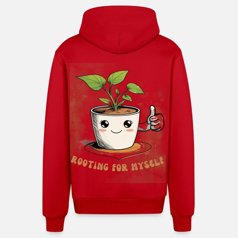 Mignon pot de fleurs avec breloque - Veste à capuche bio décontractée fabriquée en UE - rouge