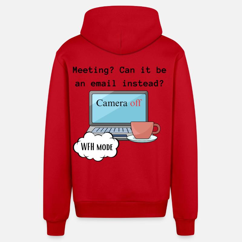 Treffen lustige WFH ändern Computermodus Arbeit. - Organic Relaxed Kapuzenjacke Made in EU - Rot