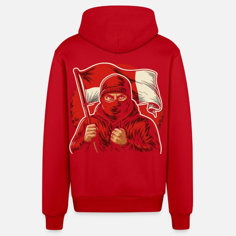 Ventilateurs Cologne Berlin Rot Weiss - Veste à capuche bio décontractée fabriquée en UE - rouge