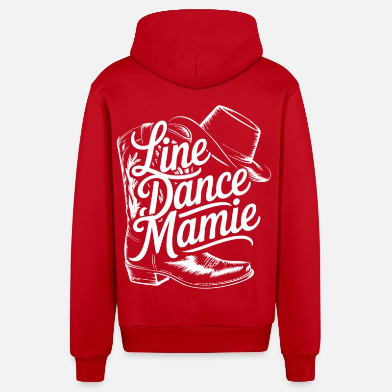 Line Dance Grand-mère, Mamie - Veste à capuche bio décontractée fabriquée en UE - rouge