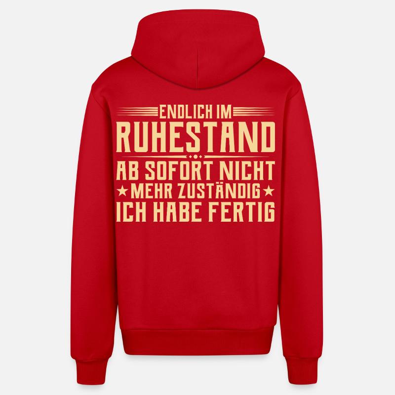 Retraite Plus responsable - Retraité - Veste à capuche bio décontractée fabriquée en UE - rouge