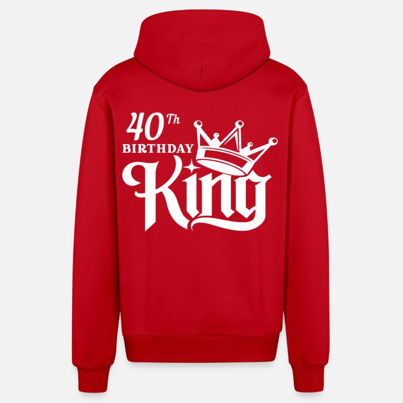 Roi du 40e anniversaire - Veste à capuche bio décontractée fabriquée en UE - rouge