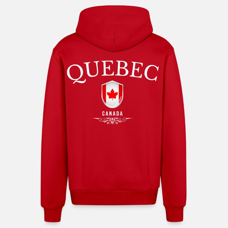 Québec Canada, souvenir Québec - Veste à capuche bio décontractée fabriquée en UE - rouge