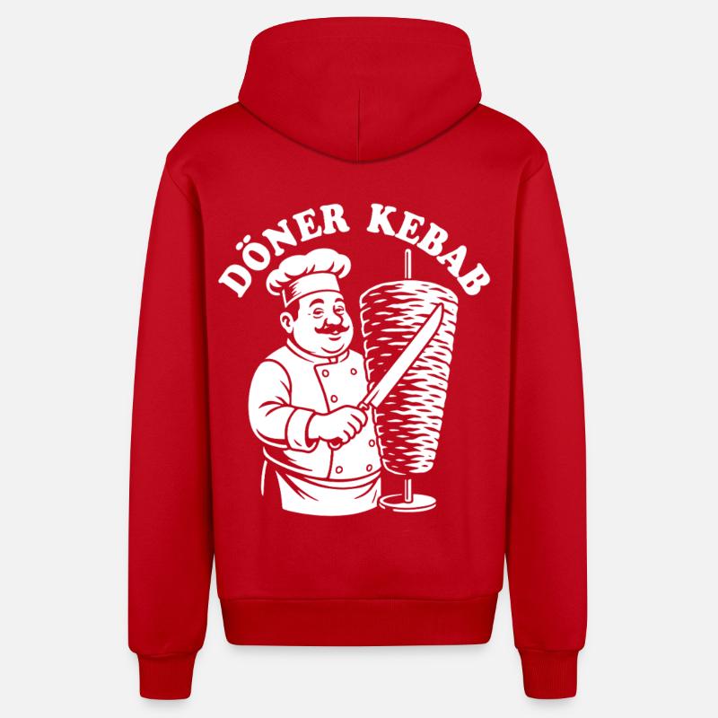 Döner Kebab - Restauration rapide - Spruch - Veste à capuche bio décontractée fabriquée en UE - rouge