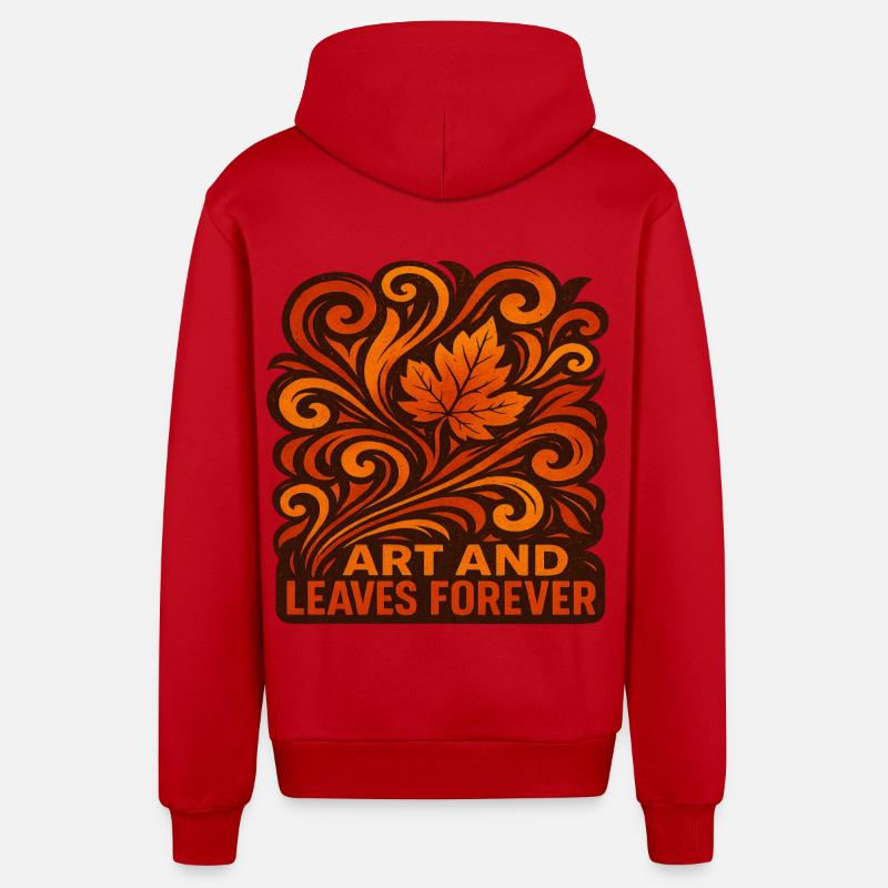 Abstrait Automne Herbst Herbstlich - Veste à capuche bio décontractée fabriquée en UE - rouge
