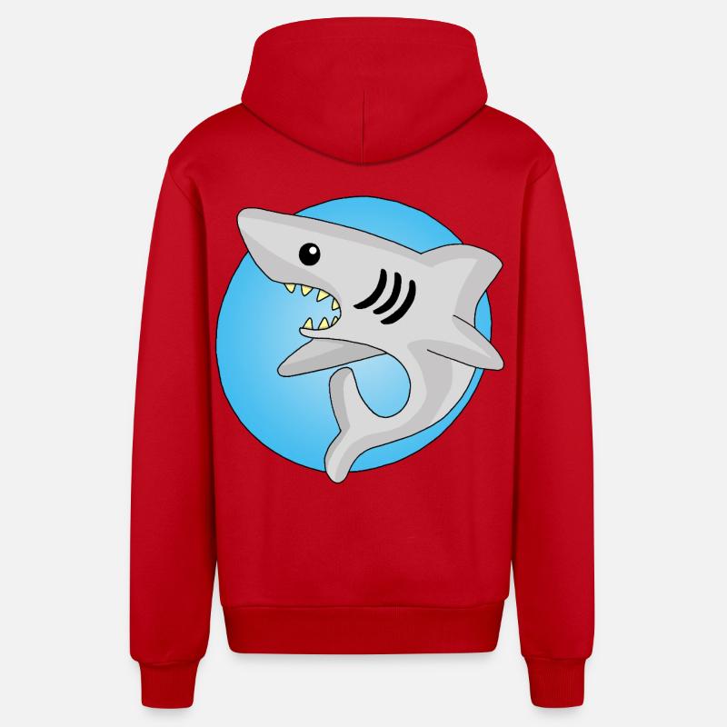 Manga shark - Organic Relaxed Hooded Jacket Made in EU - red