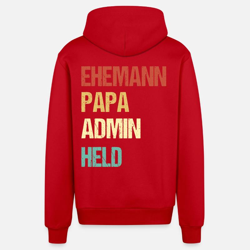 Mari Papa Admin Hero Chemise - Veste à capuche bio décontractée fabriquée en UE - rouge