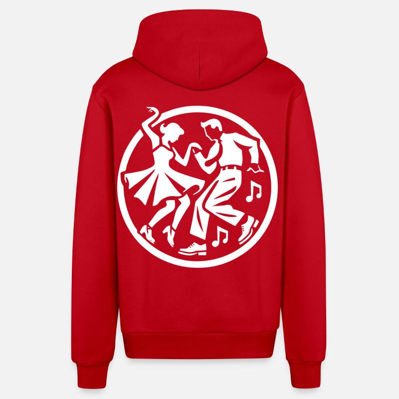 Conception de silhouette rock 'n' roll - Veste à capuche bio décontractée fabriquée en UE - rouge