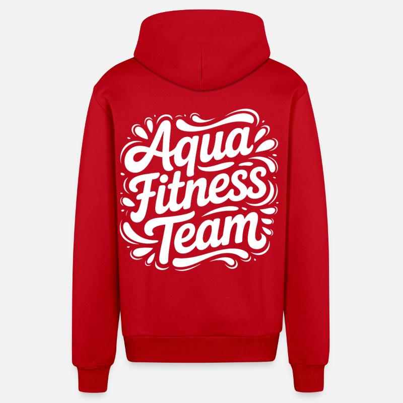 Lettrage d’équipe d’aquaforme - Veste à capuche bio décontractée fabriquée en UE - rouge