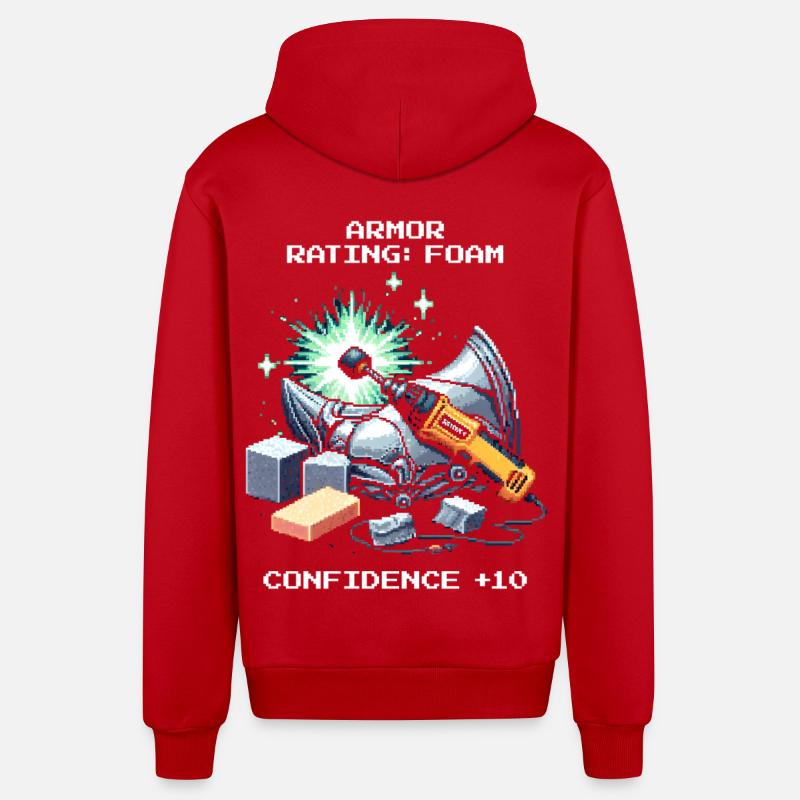 Statistique d’armure : Confiance +10 | Cosplay - Veste à capuche bio décontractée fabriquée en UE - rouge