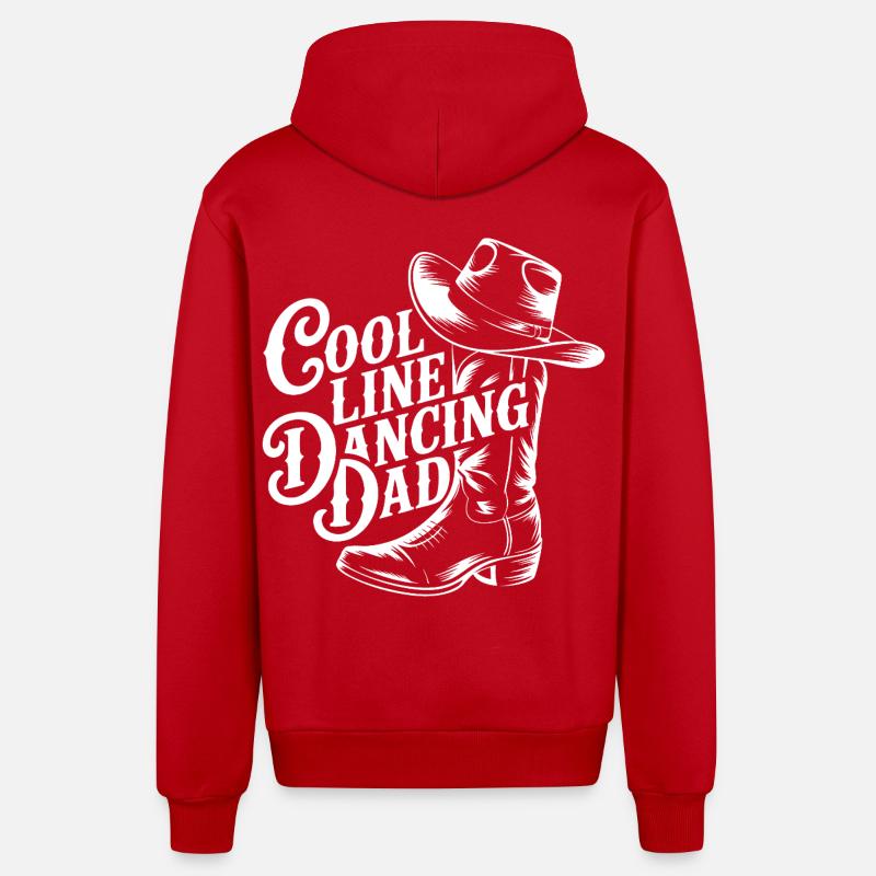 Cool Line Dancing Dad Design - Veste à capuche bio décontractée fabriquée en UE - rouge