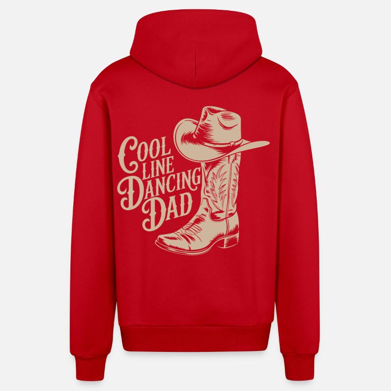 Conception de motif de cow-boy western - Veste à capuche bio décontractée fabriquée en UE - rouge